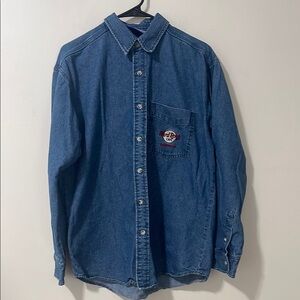 ☀️☀️Vintage Hard Rock Cafe Nashville Denim Button Down Shirt Mens size medium